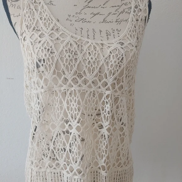 Maurices Cream Crochet Lace Tank Top - Picture 6 of 9